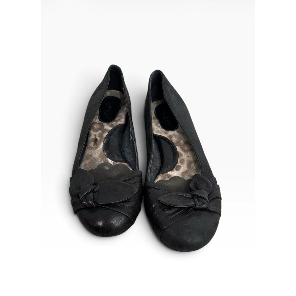 Børn Ballet Flats Women Size 9 40.5 Black Molly Comfort Slip On Bow Leather